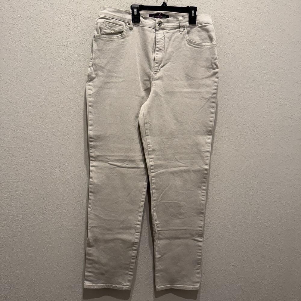 Gloria Vanderbilt Amanda W Jeans Tapered Leg Mid Rise Khaki 14 Long